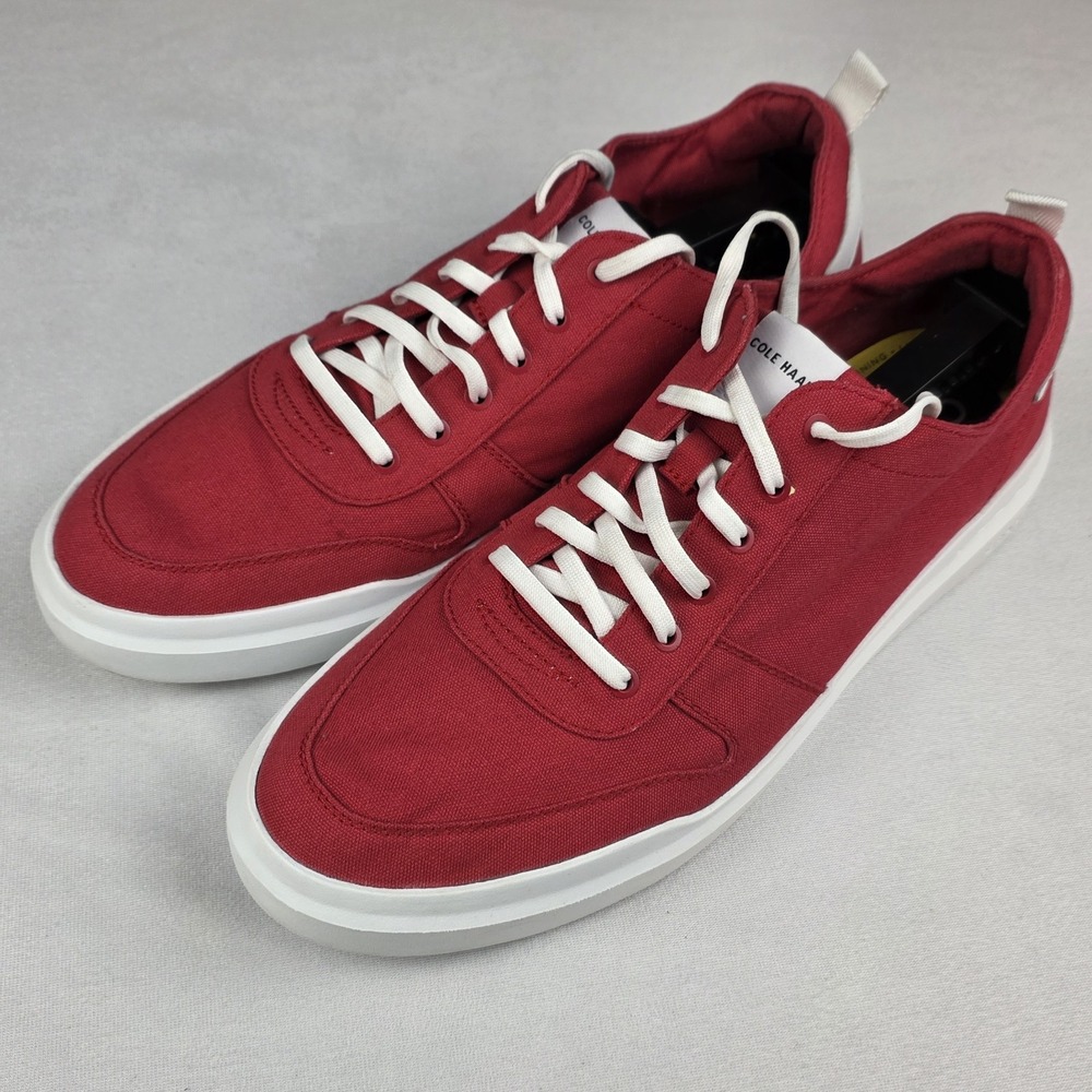 Cole Haan Men Red Grandpro Rally Canvas Court Sneaker‎ Lace Up Shoes Size 13M - Picture 8 of 13
